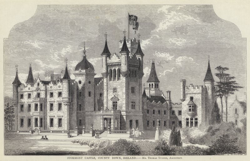 Stormont Castle, County Down, Irsko (rytina) od English School
