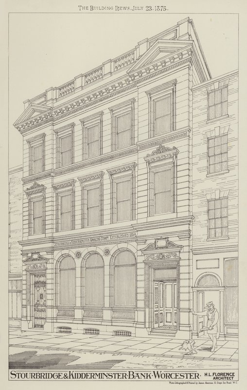 Stourbridge and Kidderminster Bank, Worcester (rytina) od English School