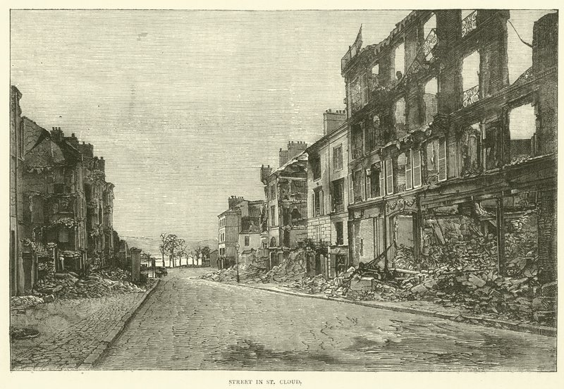 Ulice v St Cloud, listopad 1870 od English School