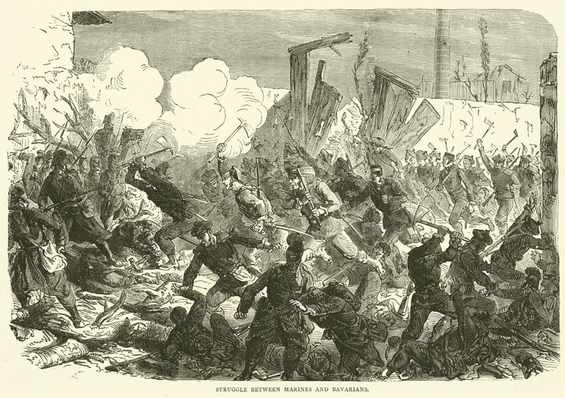 Boj mezi mariňáky a Bavory, prosinec 1870 od English School