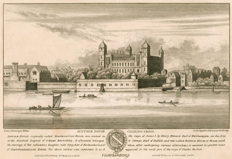 Suffolk House (později Northampton House a Northumberland House), Charing Cross, Londýn od English School