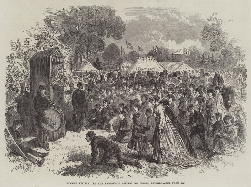 Letní festival v Earlswood Asylum for Idiots, Redhill od English School