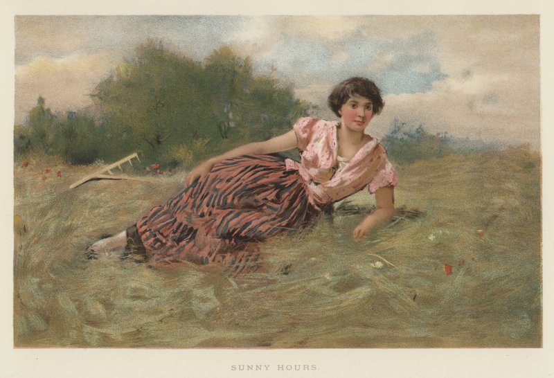 Slunečné hodiny (chromolitho) od English School