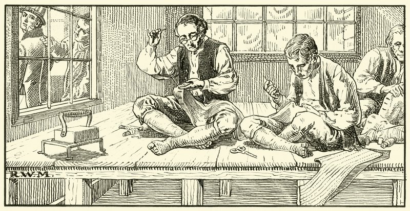 Krejčí - konec 18. století (inkoust na papíře) od English School