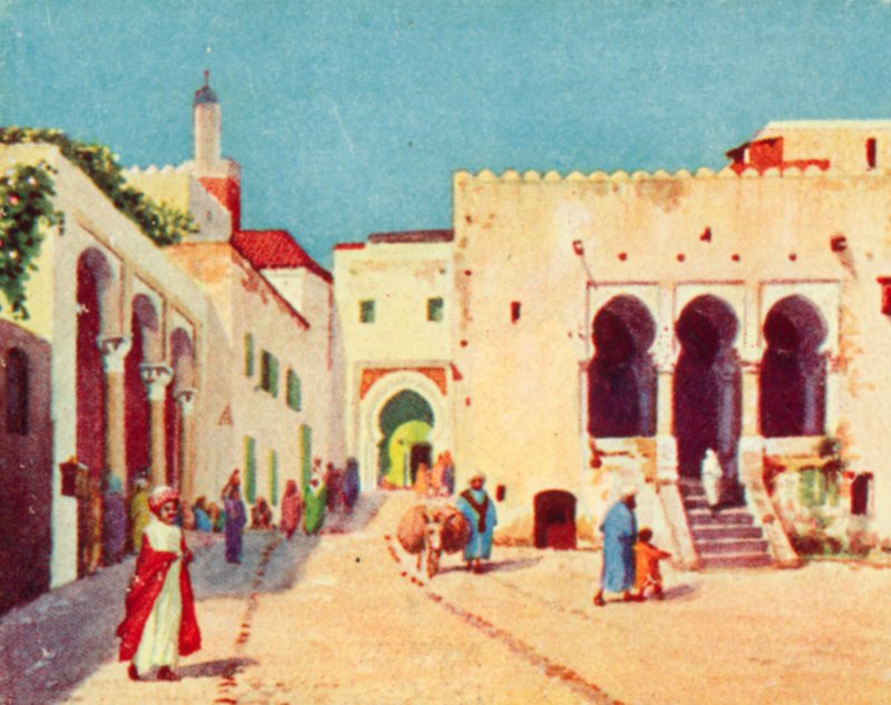 Tanger, soudy (barevná litografie) od English School