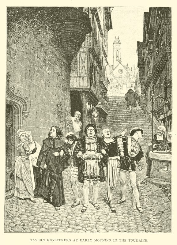 Krčmáři za časného rána v Touraine (rytina) od English School
