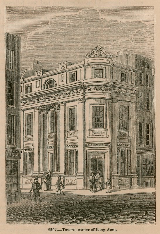 Taverna, roh ulice Long Acre, Londýn od English School