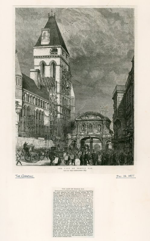 Temple Bar, Londýn. Demolice, 1877 od English School