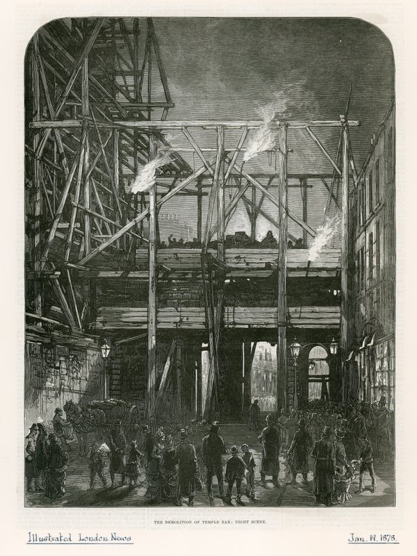 Temple Bar, Londýn. Demolice, 1878 od English School