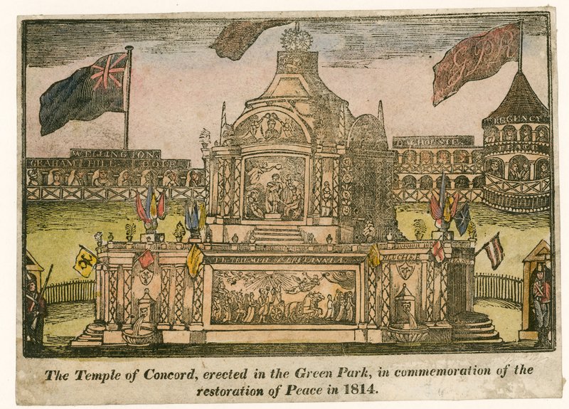 Temple of Concord, postavený pro mír z roku 1814 od English School