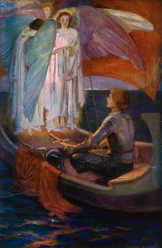 Tennysonova báseň: Sir Galahad (barevné lito) od English School