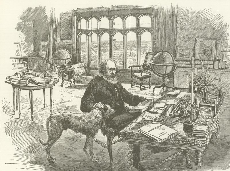 Tennyson ve své knihovně od English School