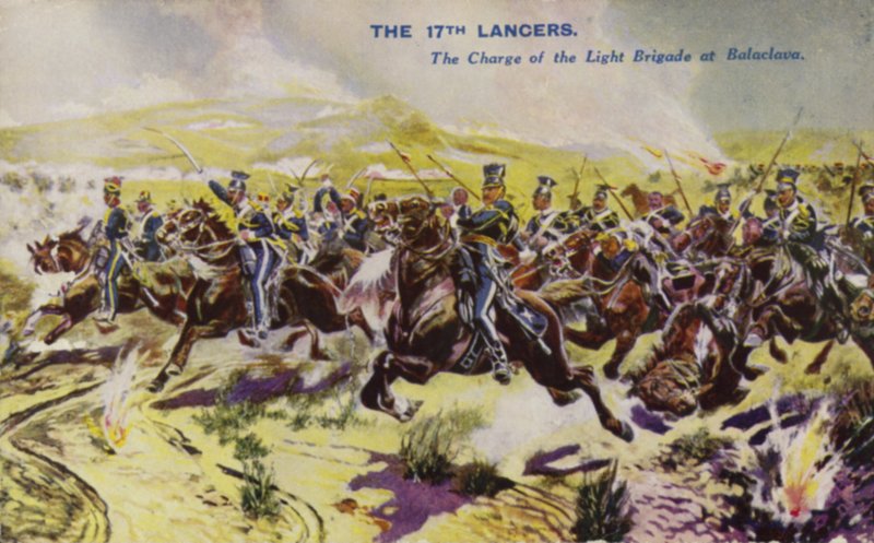17th Lancers at Charge of Light Brigade, Bitva u Balaclavy, Krymská válka, 1854 od English School