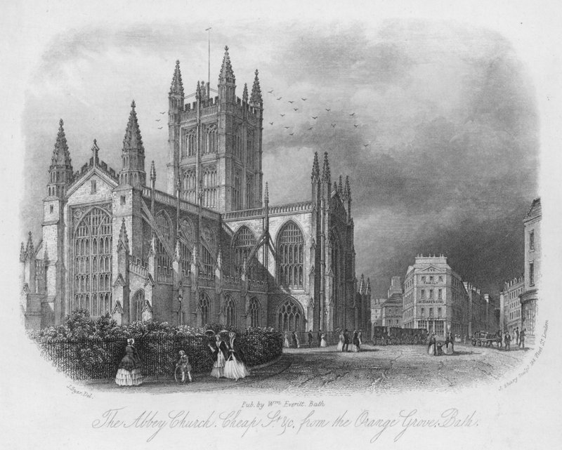 The Abbey Church, Cheap Street atd., z Orange Grove, Bath od English School