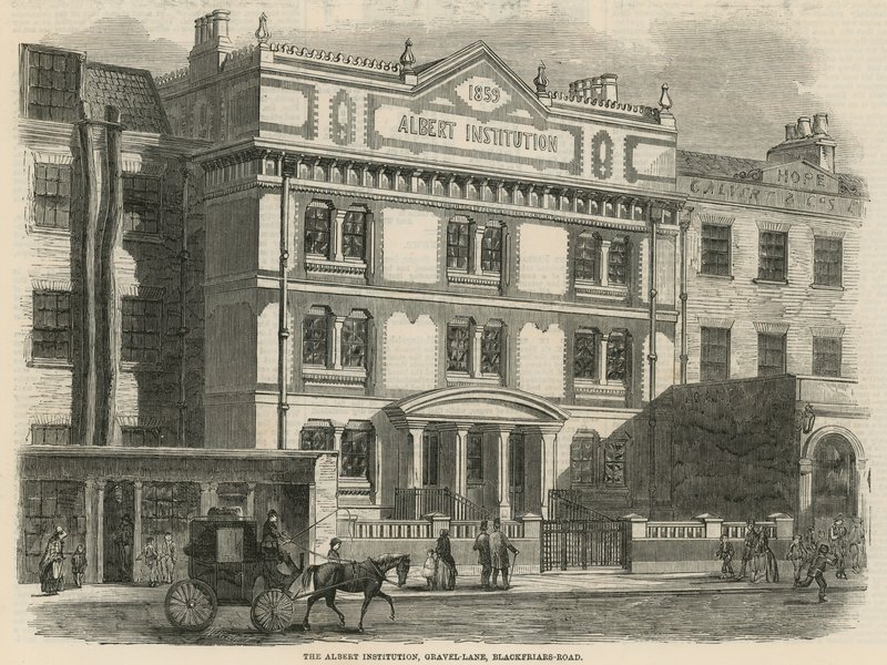 Albert Institution, Gravel Lane, Blackfriars Road, Londýn od English School