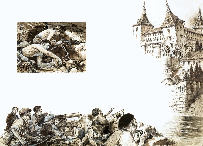 Severovýchodní věž Alcazars padá od English School