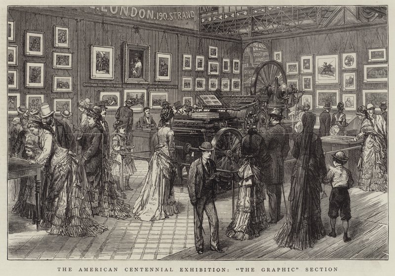 The American Centennial Exhibition, sekce "Grafika" (rytina) od English School