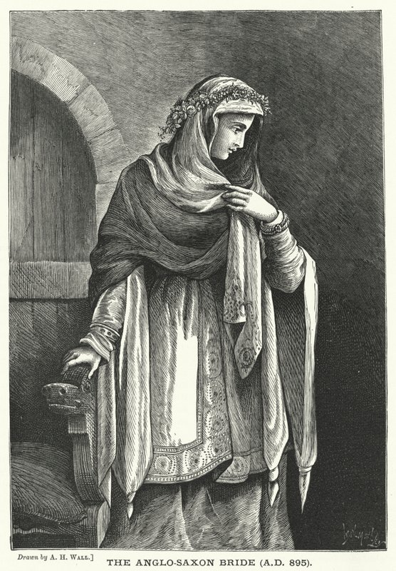 Anglosaská nevěsta, AD 895 (rytina) od English School