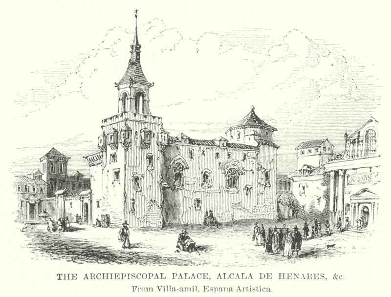 Arcibiskupský palác, Alcala de Henares atd. (rytina) od English School