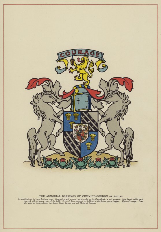 Armorial Bearings of Cumming-Gordon of Altyre (barva lito) od English School