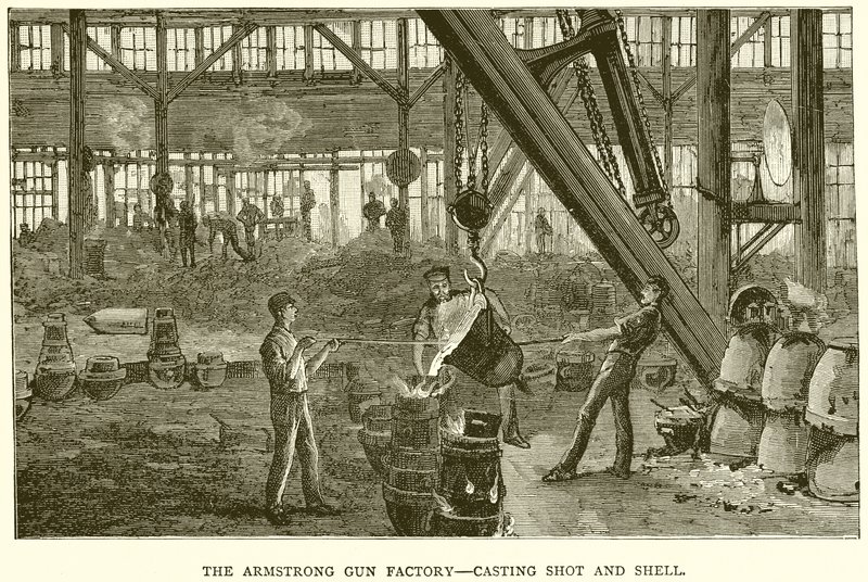 The Armstrong Gun Factory - Casting shot and Shell od English School