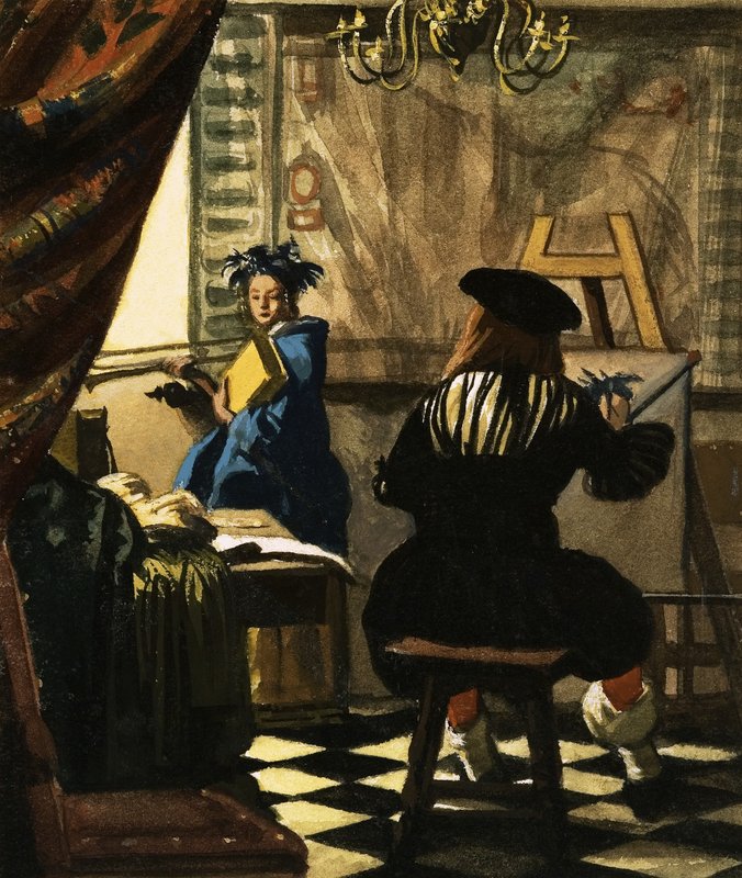Umělec ve svém ateliéru, Jan Vermeer od English School