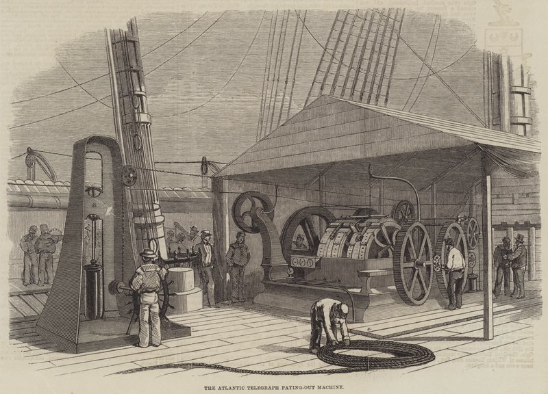 The Atlantic Telegraph Pay-Out Machine (rytina) od English School