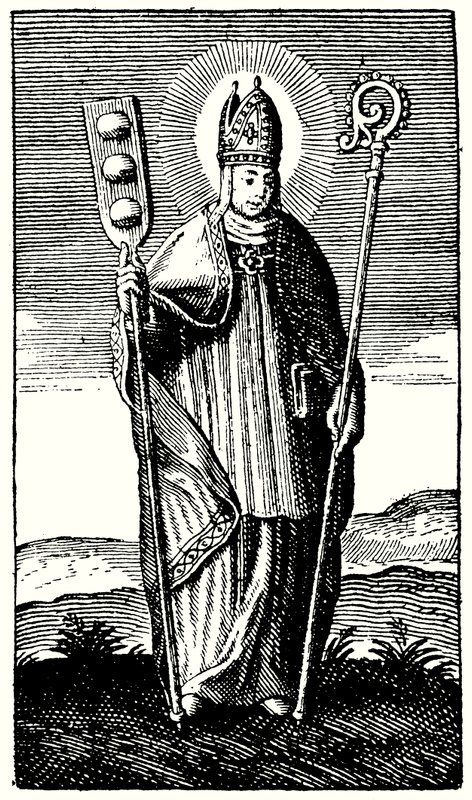 The Bakers’ Saint, St Honore (rytina) od English School