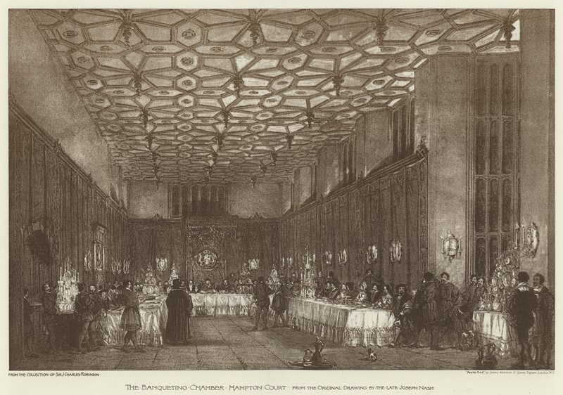 Hodovní síň, Hampton Court (litho) od English School