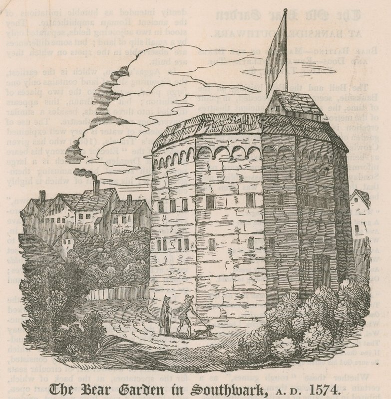 Medvědí zahrada v Southwarku, Londýn, AD 1574 od English School