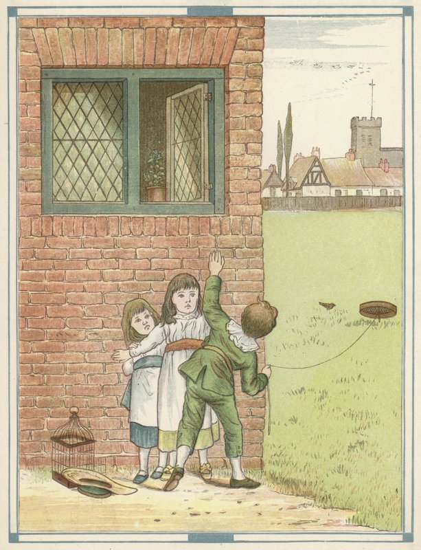 Lovec ptáků (barevná litografie) od English School