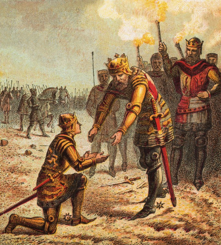 Černý princ v Crecy od English School