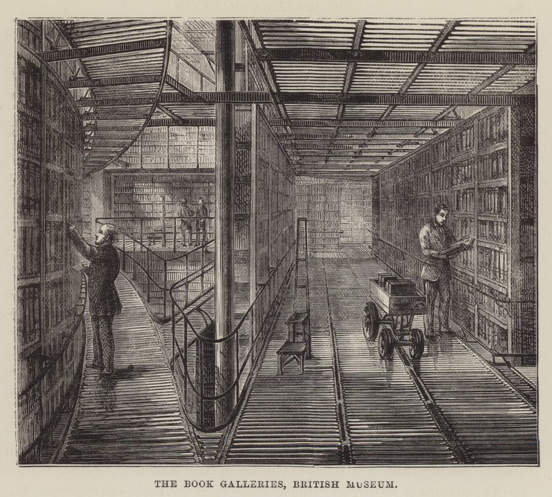 The Book Galleries, Britské muzeum (rytina) od English School