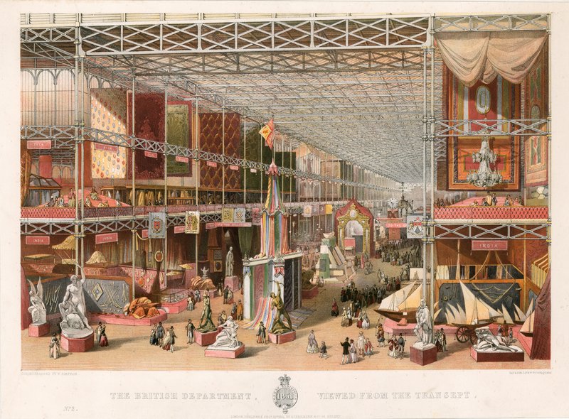 Britské ministerstvo, při pohledu z transeptu, Velká výstava, 1851 od English School
