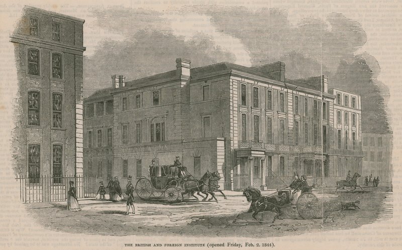 Britský a zahraniční institut, otevřen v pátek 2. února 1844 od English School