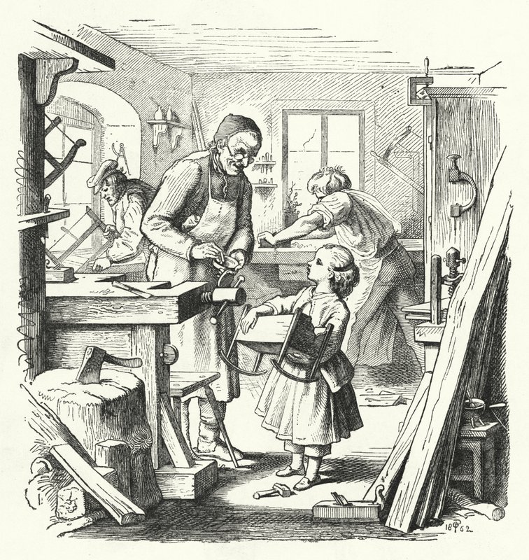 Rozbitá kolébka (rytina) od English School