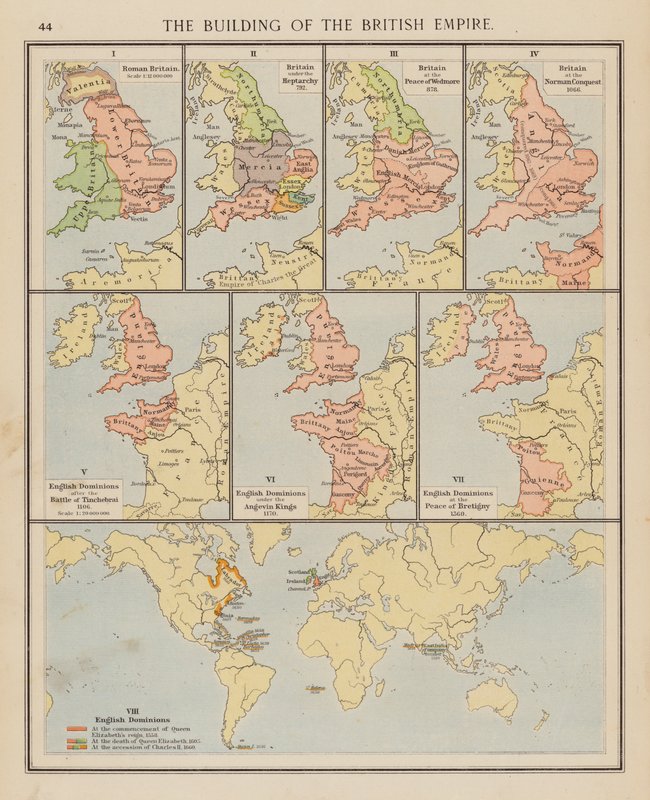 Budování britského impéria (barevná litografie) od English School
