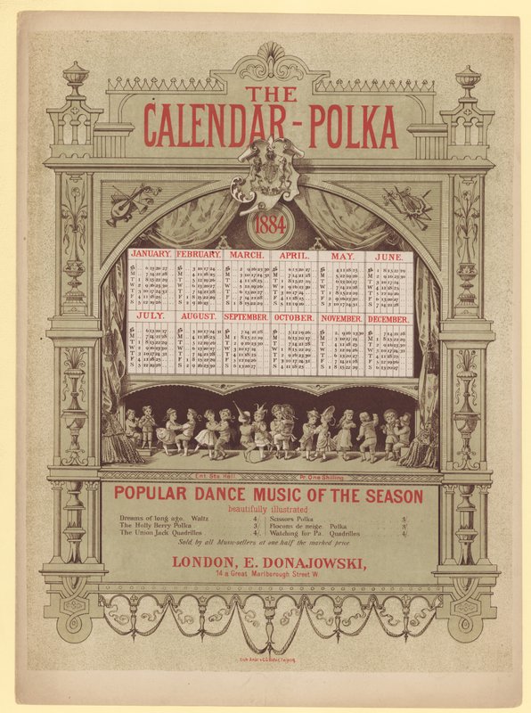 Kalendářní valčík, 1884 od English School