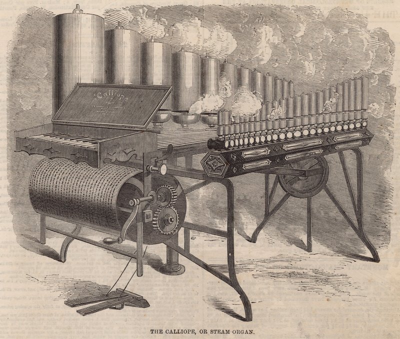Calliope, parní varhany vynalezené Arthurem S Dennym v Americe od English School