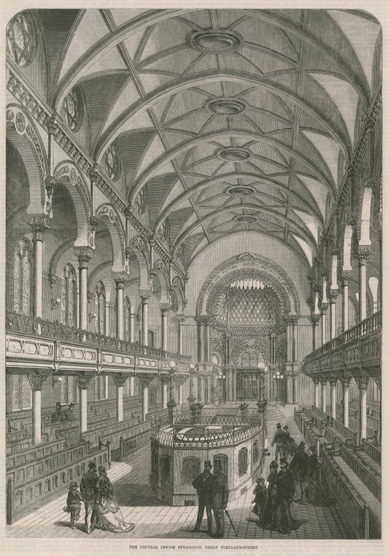 Ústřední židovská synagoga, Great Portland Street, Londýn od English School
