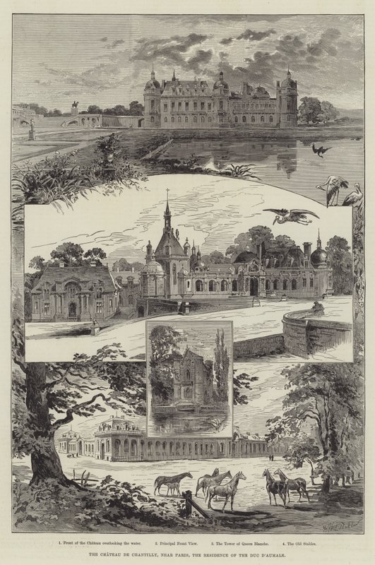Chateau de Chantilly, poblíž Paříže, rezidence vévody d
