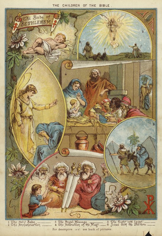 Děti Bible: Narození Ježíše Krista (chromolitho) od English School