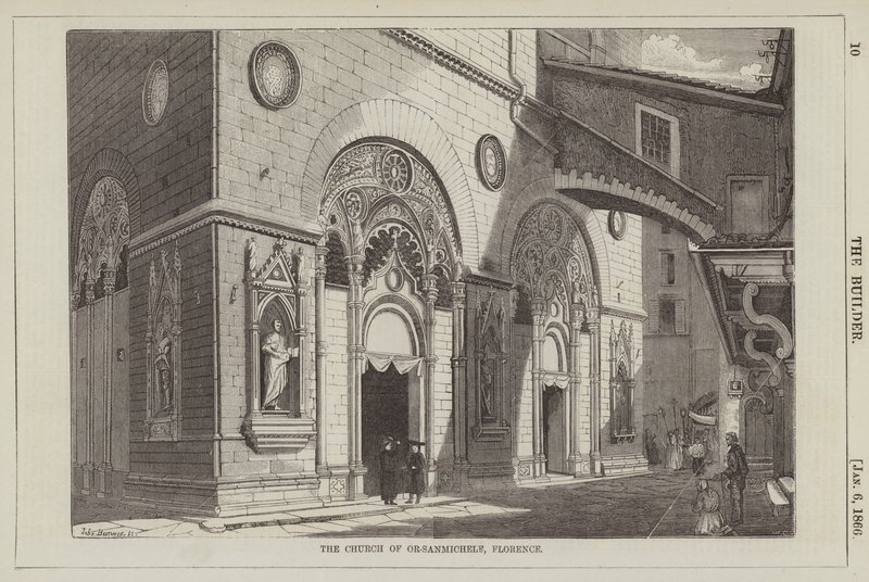 Kostel Or-sanmichele, Florencie (rytina) od English School