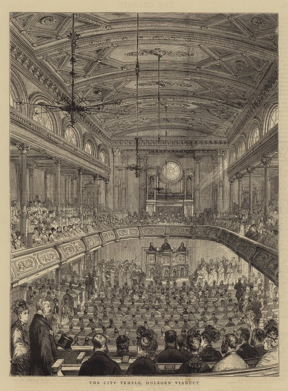 Městský chrám, Holborn viadukt (rytina) od English School