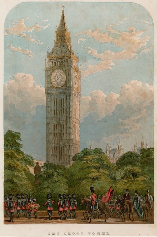 Věž s hodinami, Westminster, Londýn od English School
