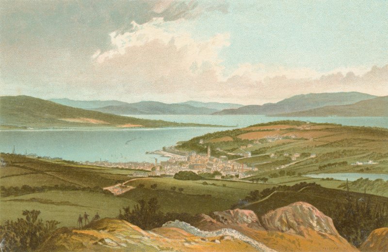Zátoka Clyde und Rothesay z Barone Hill od English School
