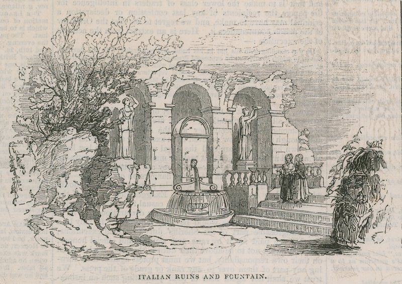 Koloseum - italské ruiny a fontána od English School