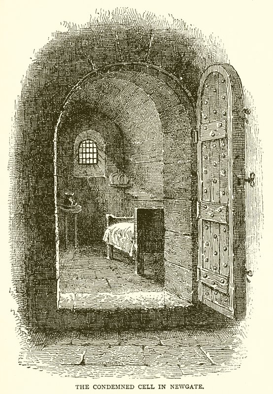 Odsouzená buňka v Newgate od English School