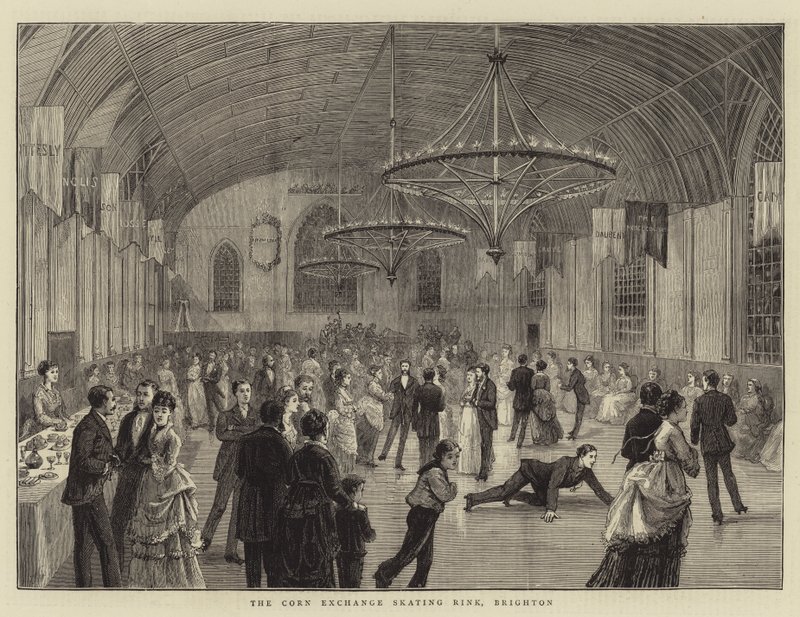 The Corn Exchange Skating Rink, Brighton (rytina) od English School