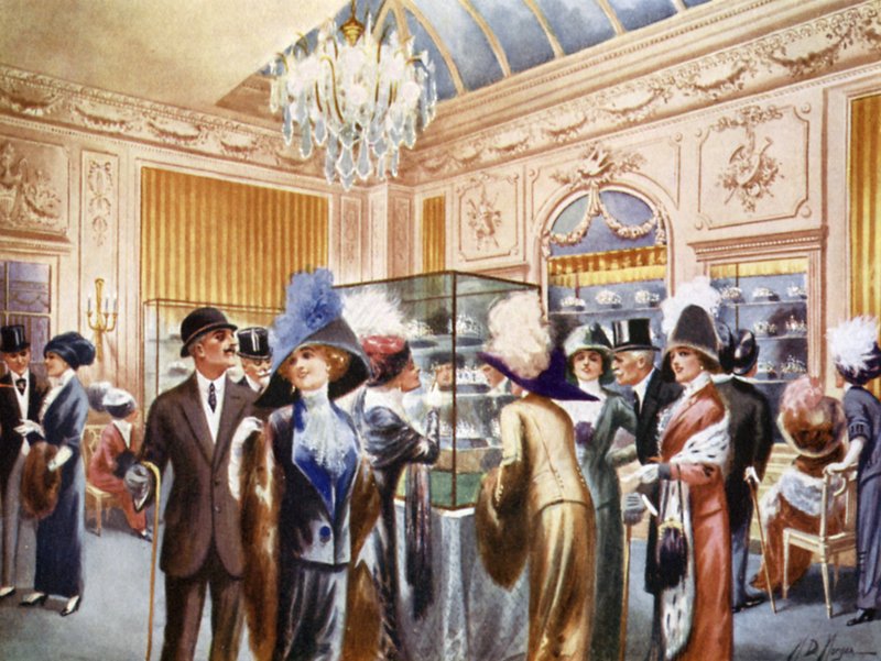 Korunovační výstava diadémů, duben 1911, v Cartier